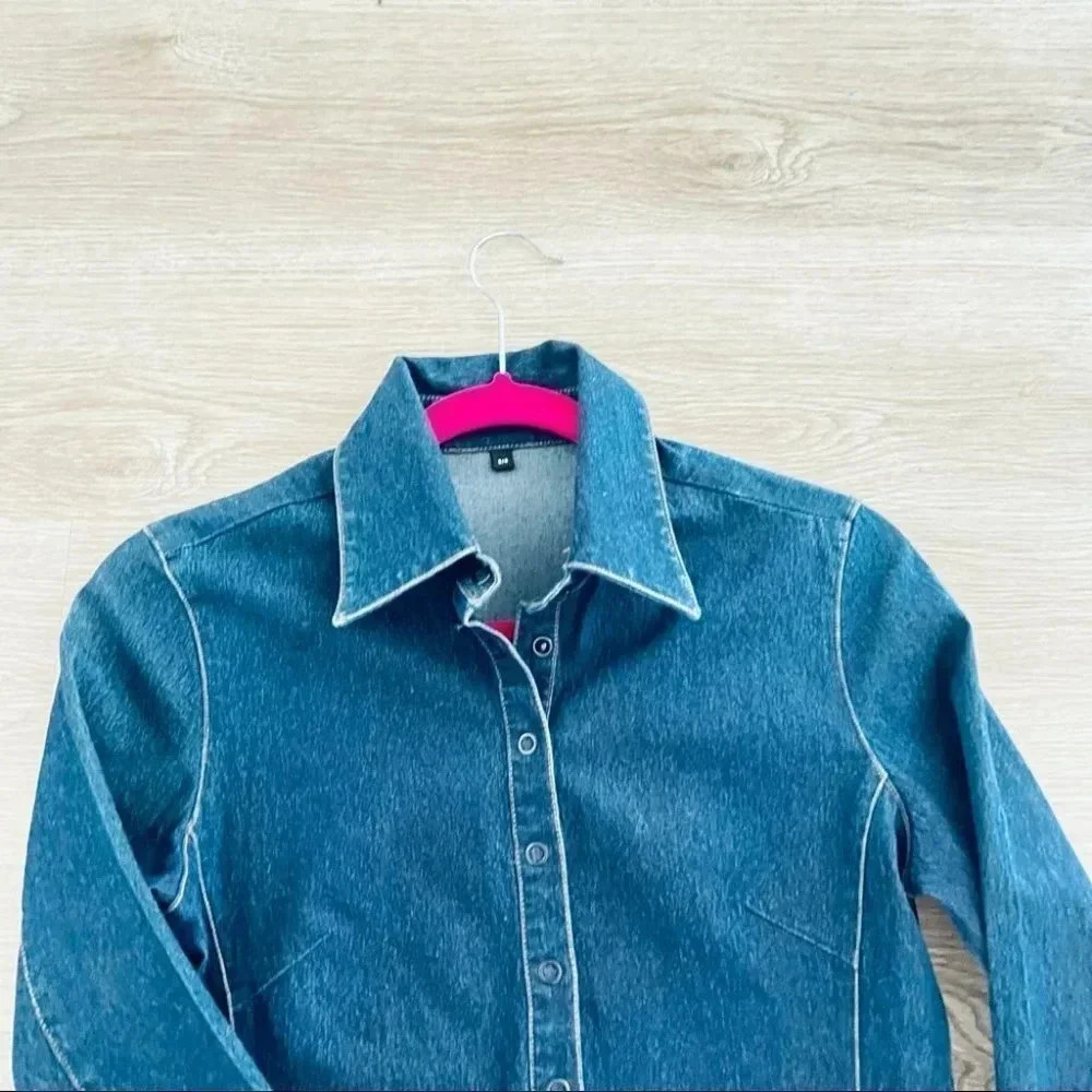 Jacob Blue Jeans Denim Dress Y2K Size Small - Picture 2 of 10